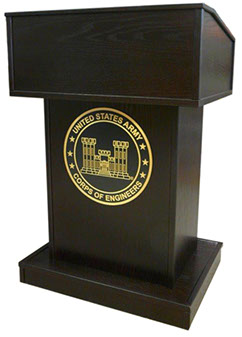 PS 1200 Lectern or Podium Back View with Light, Mic Holder and Sound System