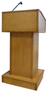 PS510_Tabletop_Podium_Front_View_Dark_Oak
