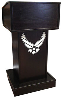 PS_1100_i_lectern_or_podium_mahogany_with_USAF_plaque