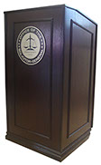 Pro-Series 2100 podium in mah on oak and plaque